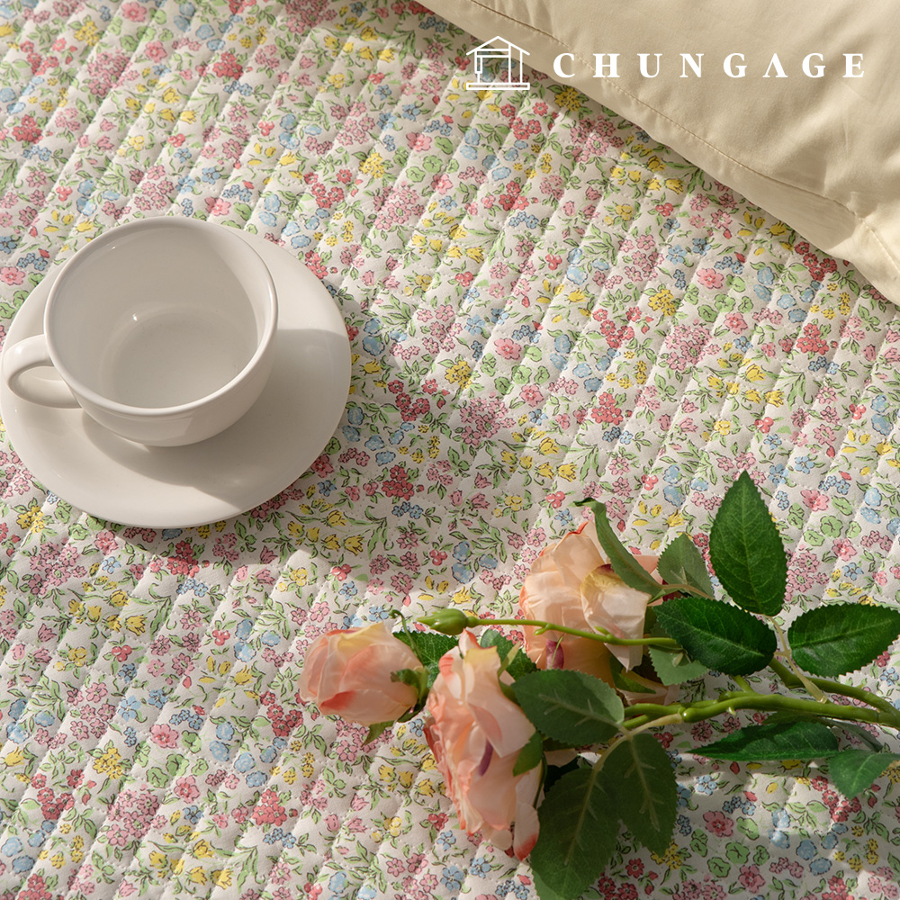 氈縫布料綿花卉圖案花編織布料 20 公分 Bloomy