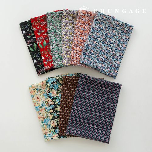 人造絲蟹花卉圖案寬幅布料赤褐色10種款式