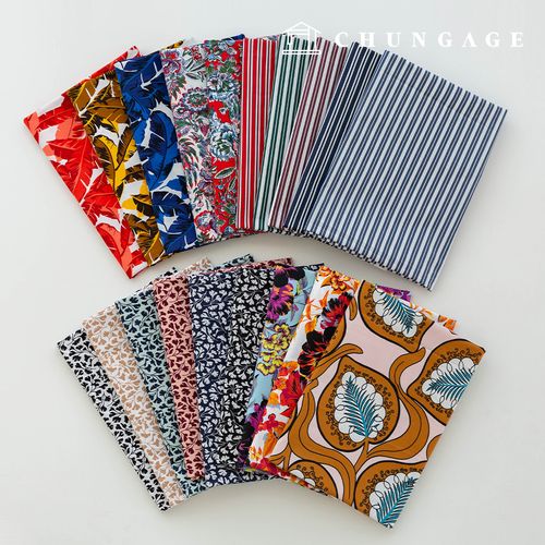 高密度棉質花卉圖案寬幅布料 Verdure 19 種