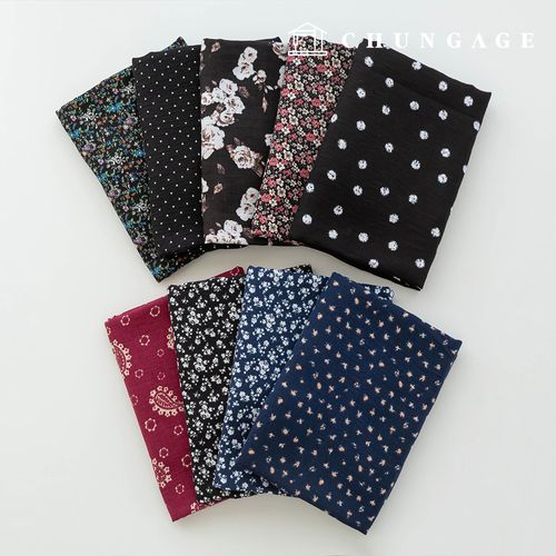 紗布，棉質，花卉圖案，寬幅布料，Vesper 9 種