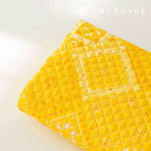 氈縫布棉20支DTP舊/舊佩斯利絎縫織物佩斯利黃色