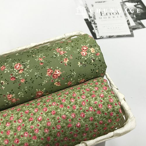 棉質布料，花卉圖案設計，20種款式，進口玫瑰日橙色2種款式，2052