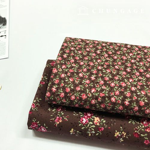 棉質布料，花卉圖案，花卉設計，布料20種，進口款式，玫瑰日咖啡色2種，2058