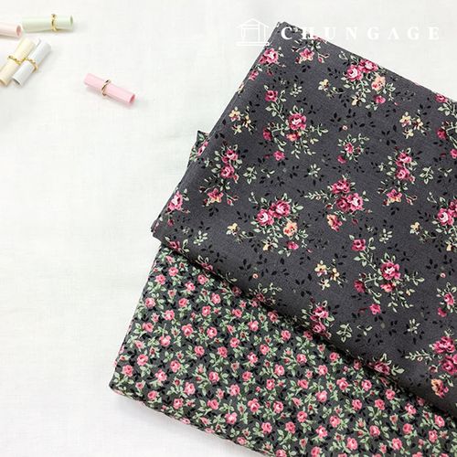 棉質布料，花卉圖案設計，20種款式，進口，玫瑰灰2種款式，2051