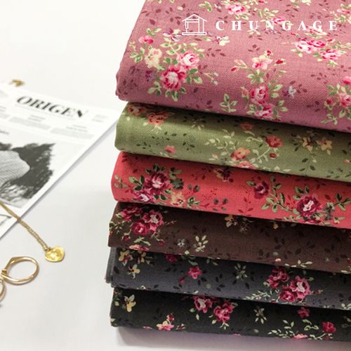 棉布花卉圖案，花卉設計布料，20種進口款式，玫瑰日6種款式，2056