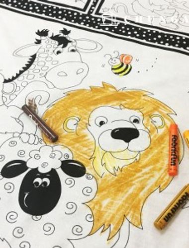 棉布剪紙動物王國塗色本