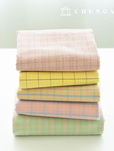 綿布 Yarn Dyed Water 水洗 綿20 支 格紋布 寬幅 複old/仿舊 Pastel Harmony 5 種