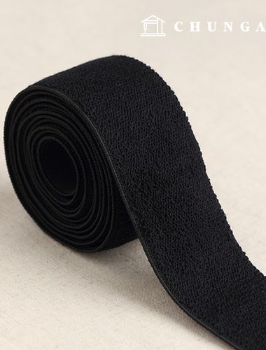 褲子鬆緊腰鬆緊帶毛圈布 45mm 黑色 45421
