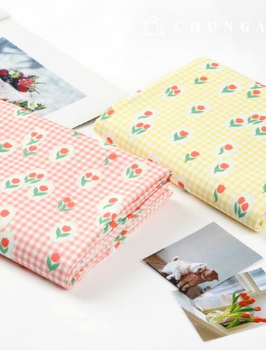 環保抗菌消炎布料 E-DTP 綿 20 平方公尺 野餐鬱金香 2 種