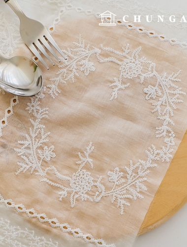 蕾絲綿花卉圖案花蕾絲布料壓印花卉刺繡布料evergold