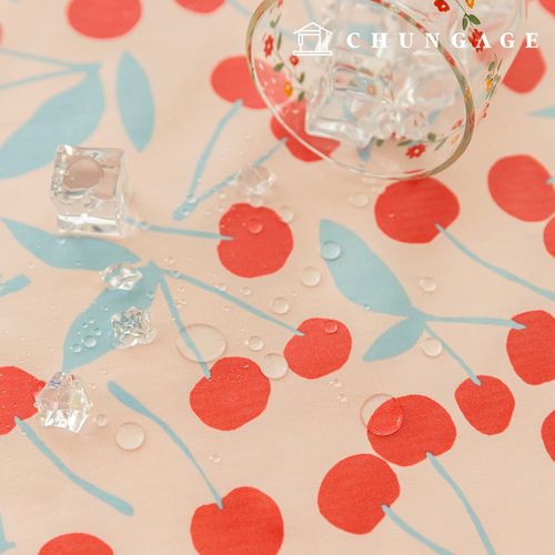 櫻桃色層壓防水布 TPU 櫻桃色 Bloom 防水布