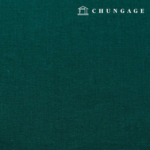 聖誕主題亞麻布，可水洗，純色圖案，幅寬11英寸，深綠色，單層