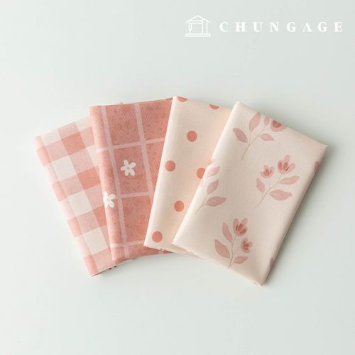 布料包，花朵圖案，碎布，格子佈，羊毛玩具，製作狗衣服（4種）296