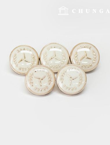 鍍金紐扣老/做舊日式婚紗洋女紐扣優雅鍍金白11mm 63705