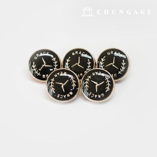 鍍金紐扣老/舊婚紗老外紐扣優雅鍍金黑色11mm 63702