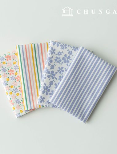 布料包 花朵圖案布料碎料 條紋布料 羊毛玩具 狗狗衣服製作 4種 307