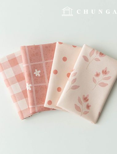 布料包，花朵圖案，碎布，格子佈，羊毛玩具，製作狗衣服（4種）296