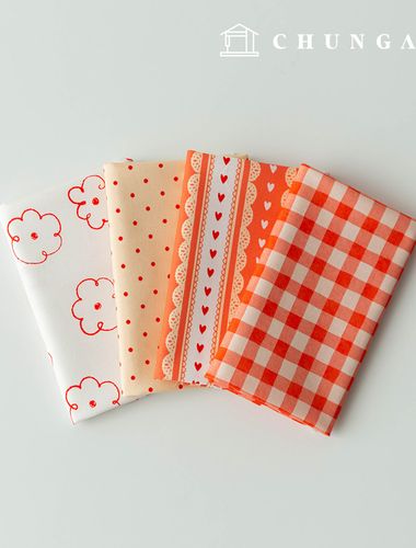 布料包，花朵圖案，碎布，格子佈，羊毛玩具，製作狗衣服（4種）301