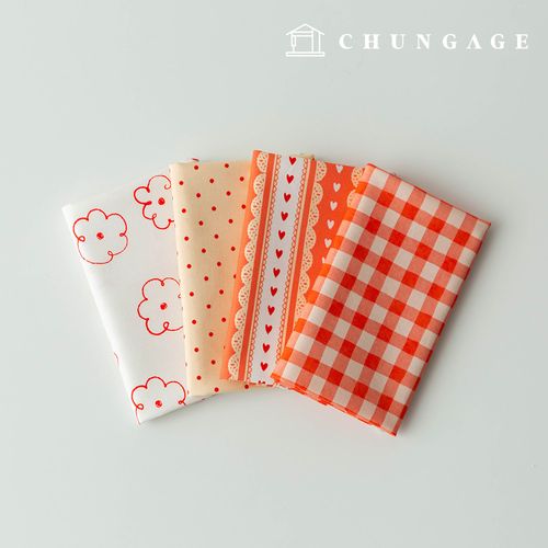 布料包，花朵圖案，碎布，格子佈，羊毛玩具，製作狗衣服（4種）301