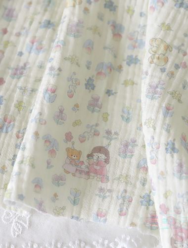Yorui雙層紗布熊與朋友花朵