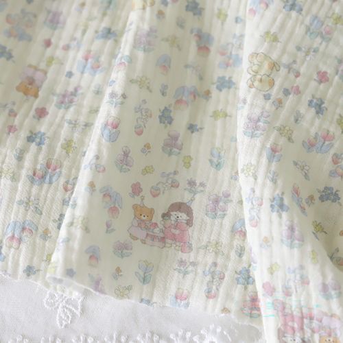 Yorui雙層紗布熊與朋友花朵