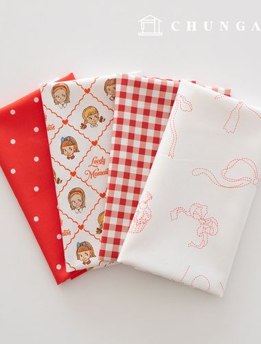 聖誕碎布包，格子佈，毛絨玩具狗衣服製作用，4種款式，205