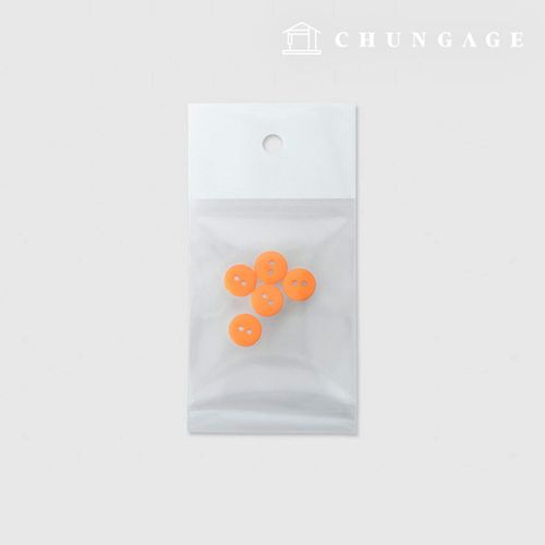 塑膠襯衫紐扣 螢光紐扣 10毫米 發光彩虹橙色 5枚裝 63599