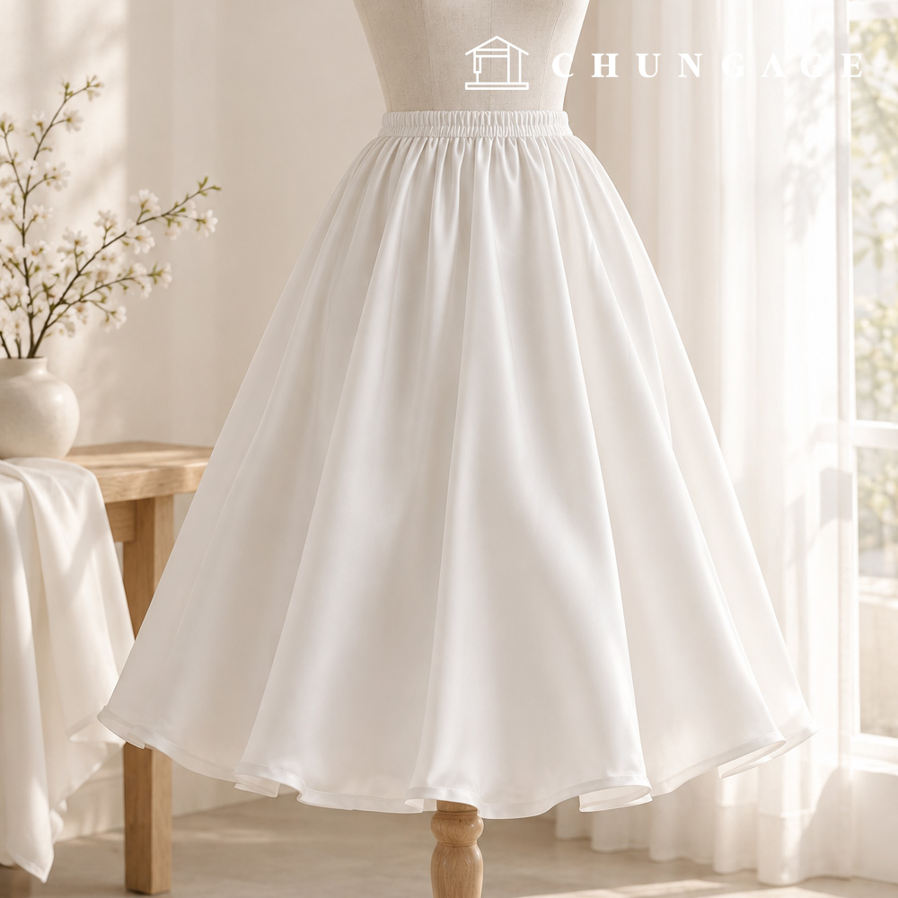 聚酯纖維服裝 Petit 韓服裡料 寬幅布料 白色 Riem