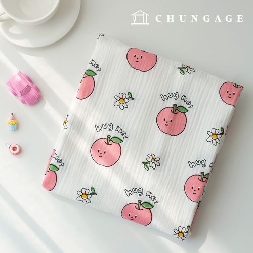 Yoru 雙層紗布棉質非螢光生物水洗布料 Hug Me Peach