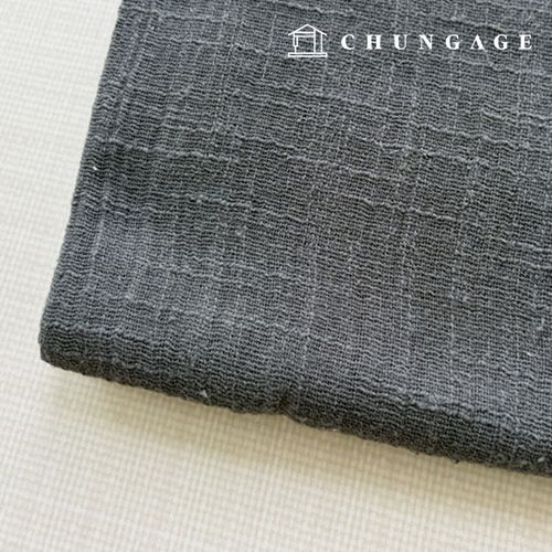 亞麻紗粗紡布料，可水洗，炭灰色 9574