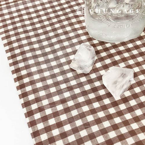 防水布 格紋 Laminate 防水布 6mm 格紋咖啡色 3052